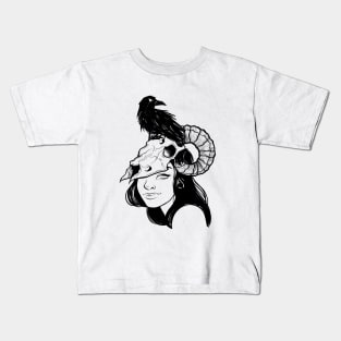 Raven girl Kids T-Shirt